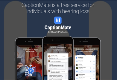CaptionMate logo with CaptionMate screenshots over it